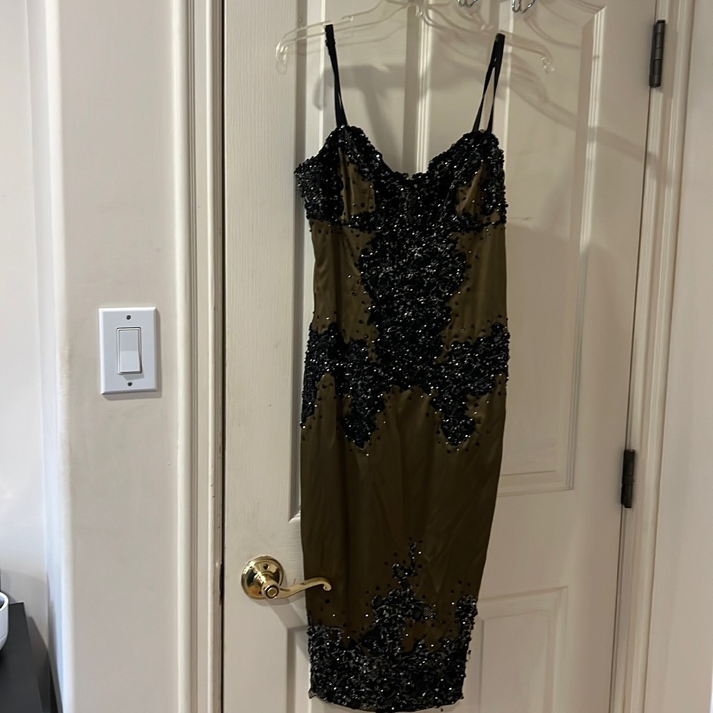 Olive brown sequin dress